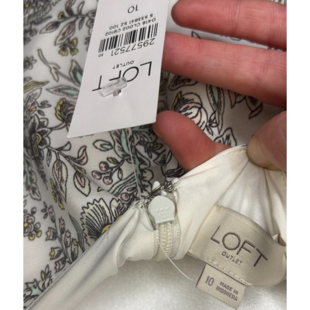 Loft Outlet Maxi Floral V-Neck Strappy Slit Dress Boho Spring Wedding Sz 10 NEW - Picture 3 of 7